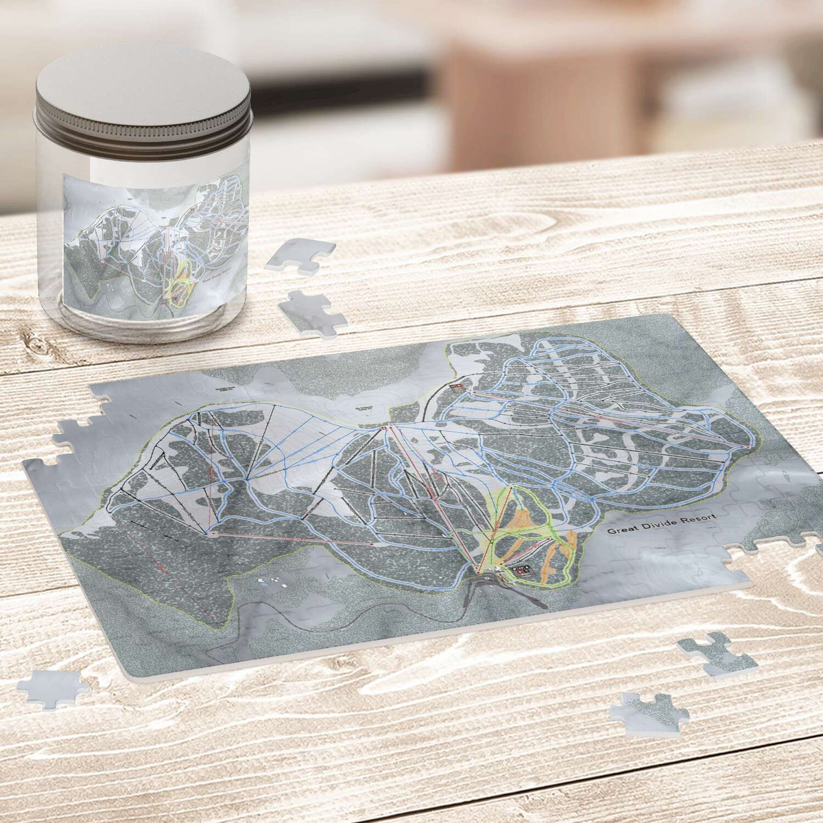 Great Divide Montana Ski Trail Map Puzzle - Powderaddicts