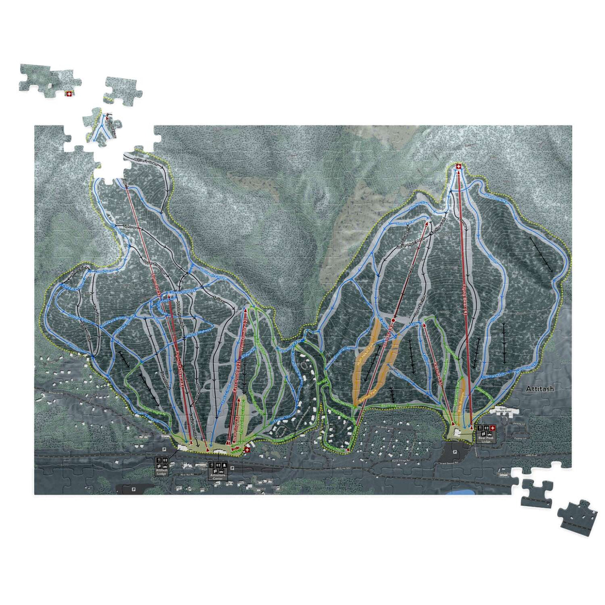 Attitash Mountain New Hampshire Ski Trail Map Puzzles - Powderaddicts