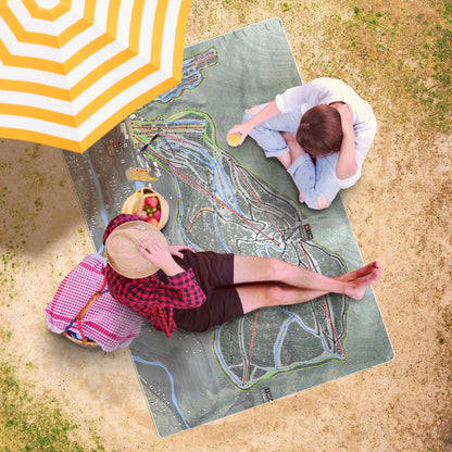 Hunter Mountain, New York Ski Resort Map Printed Beach Towel - Powderaddicts