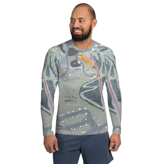 Eagle Rock, Pennsylvania Ski Trail Map Men's Base Layer Top - Powderaddicts