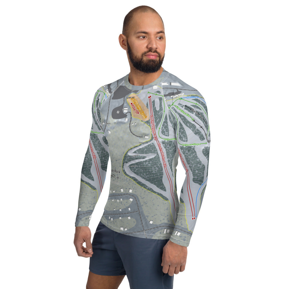 Eagle Rock, Pennsylvania Ski Trail Map Men's Base Layer Top - Powderaddicts