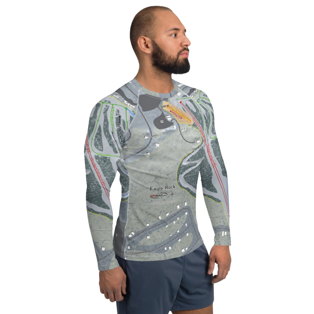 Eagle Rock, Pennsylvania Ski Trail Map Men's Base Layer Top - Powderaddicts