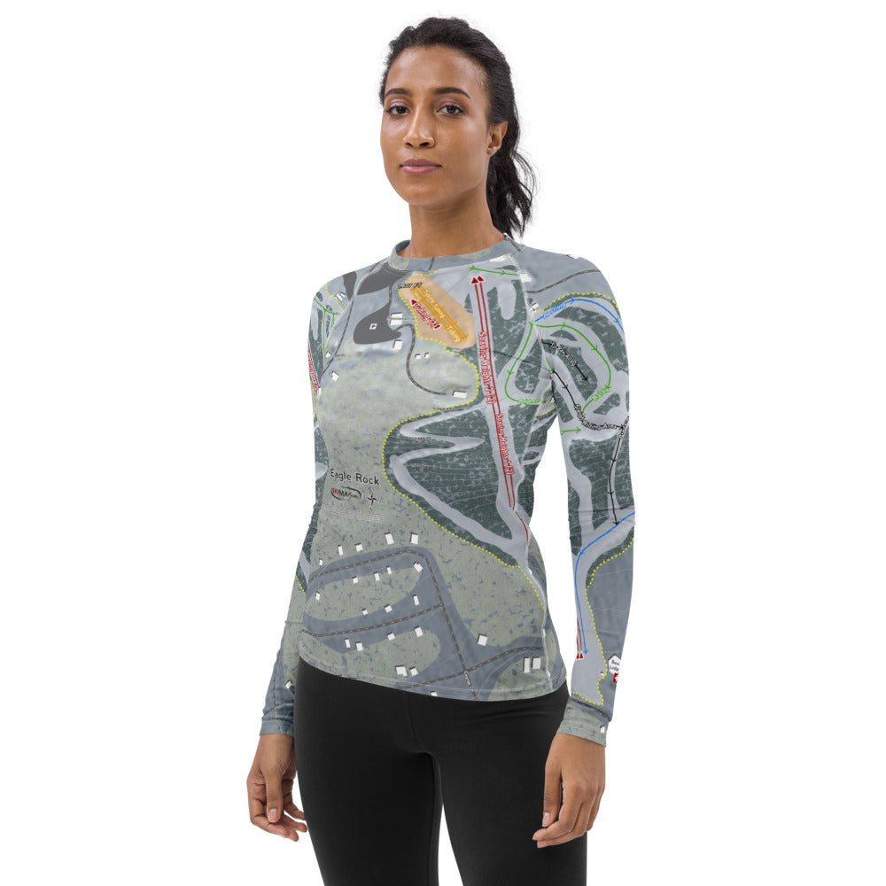 Eagle Rock, Pennsylvania Ski Trail Map Women's Base Layer Top - Powderaddicts