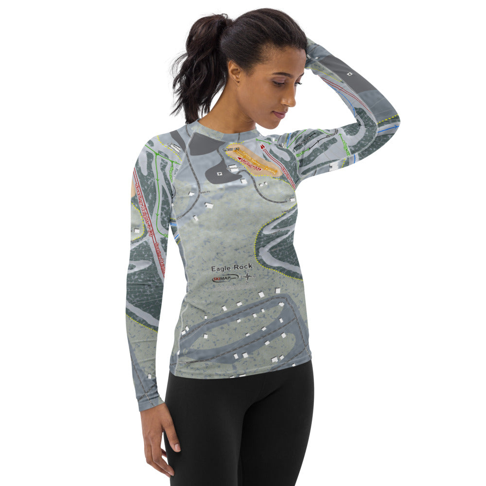 Eagle Rock, Pennsylvania Ski Trail Map Women's Base Layer Top - Powderaddicts