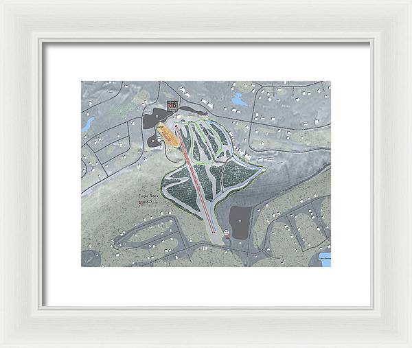 Eagle Rock Ski Trail Map - Framed Print - Powderaddicts