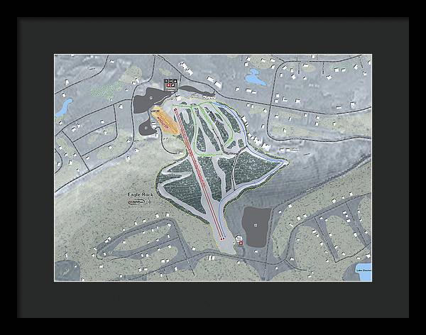 Eagle Rock Ski Trail Map - Framed Print - Powderaddicts