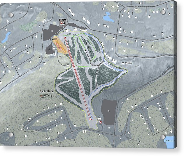Eagle Rock Ski Trail Map - Acrylic Print - Powderaddicts