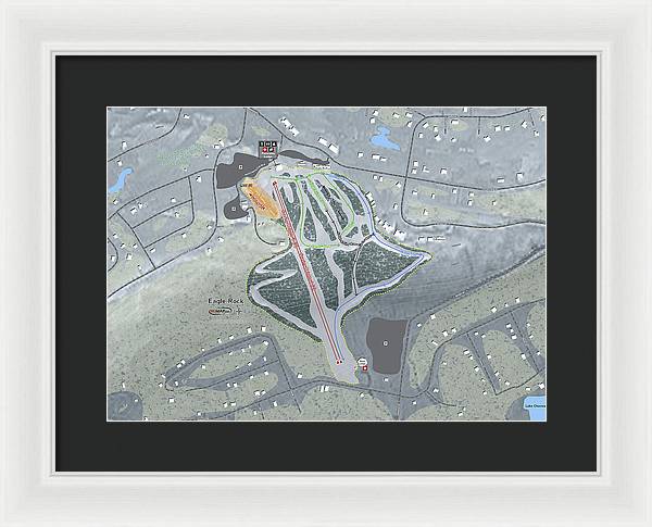 Eagle Rock Ski Trail Map - Framed Print - Powderaddicts