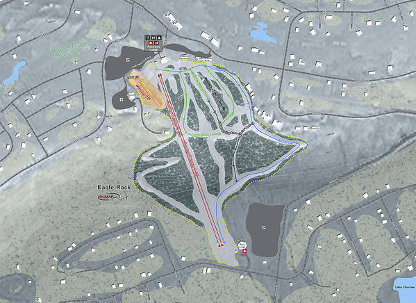 Eagle Rock Ski Trail Map - Art Print - Powderaddicts