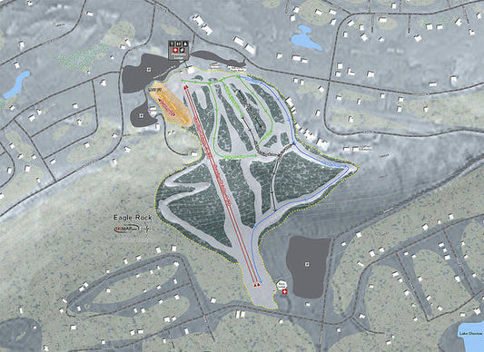 Eagle Rock Ski Trail Map - Art Print - Powderaddicts