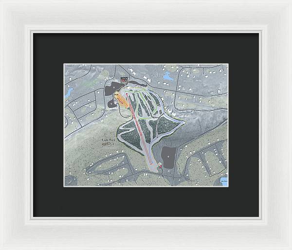 Eagle Rock Ski Trail Map - Framed Print - Powderaddicts