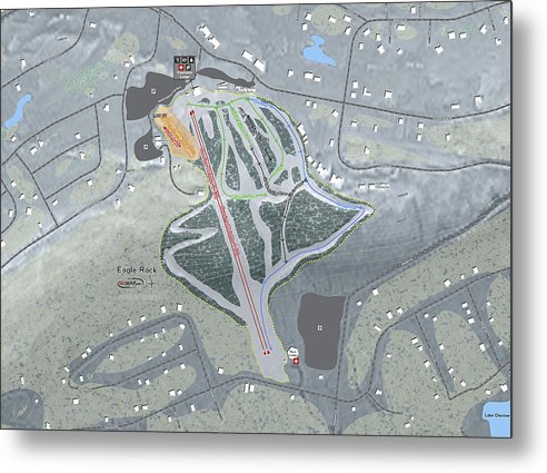 Eagle Rock Ski Trail Map - Metal Print - Powderaddicts