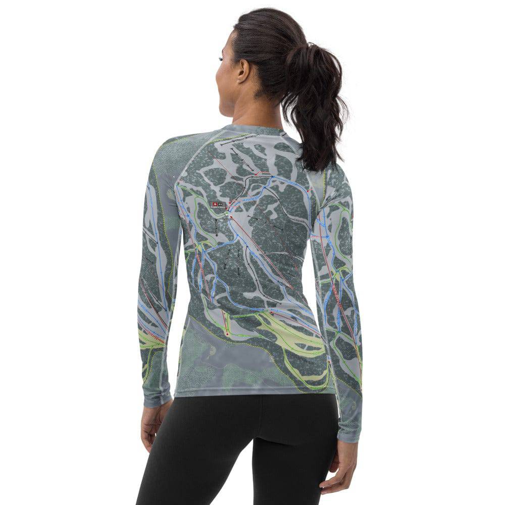 Eaglecrest, Alaska Ski Trail Map Women&#39;s Base Layer Top - Powderaddicts