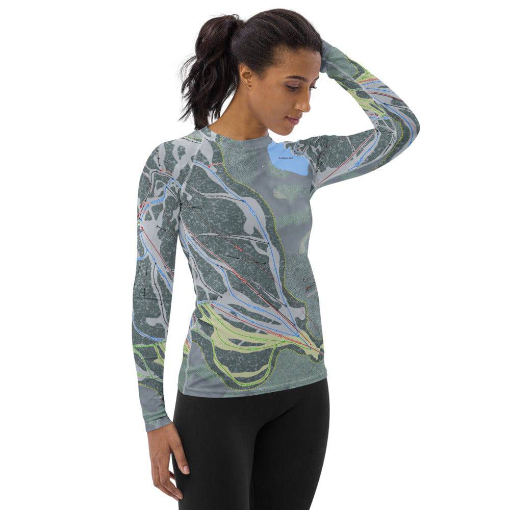 Eaglecrest, Alaska Ski Trail Map Women&#39;s Base Layer Top - Powderaddicts
