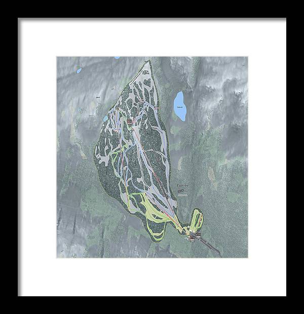 Eaglecrest Ski Trail Map - Framed Print - Powderaddicts