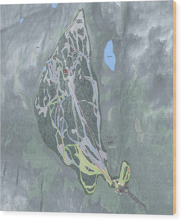 Eaglecrest Ski Trail Map - Wood Print - Powderaddicts