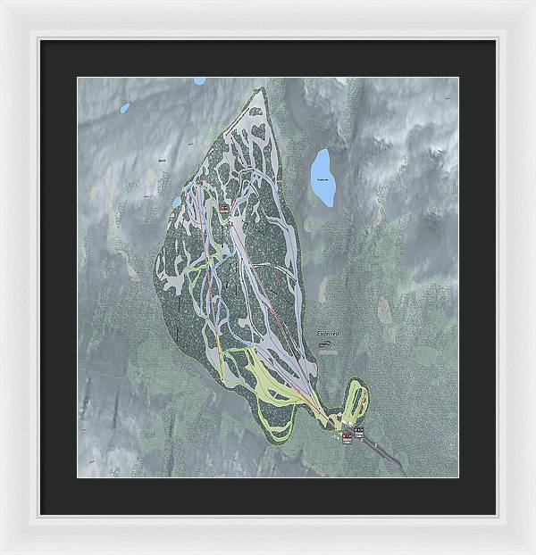 Eaglecrest Ski Trail Map - Framed Print - Powderaddicts
