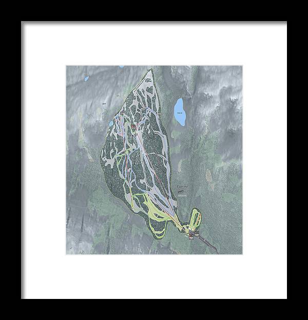 Eaglecrest Ski Trail Map - Framed Print - Powderaddicts