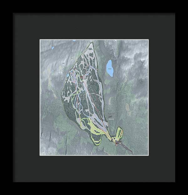 Eaglecrest Ski Trail Map - Framed Print - Powderaddicts