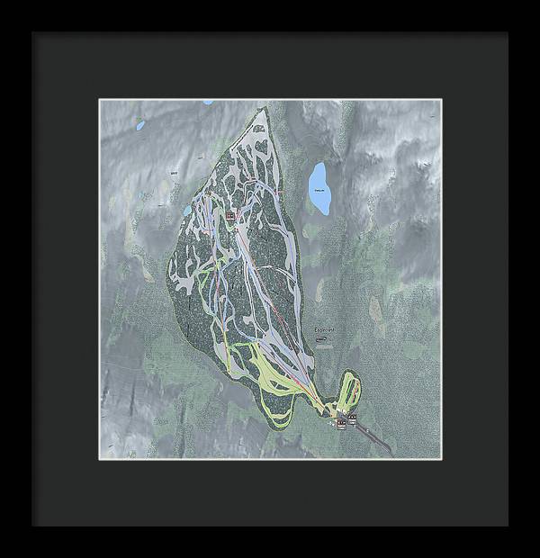 Eaglecrest Ski Trail Map - Framed Print - Powderaddicts