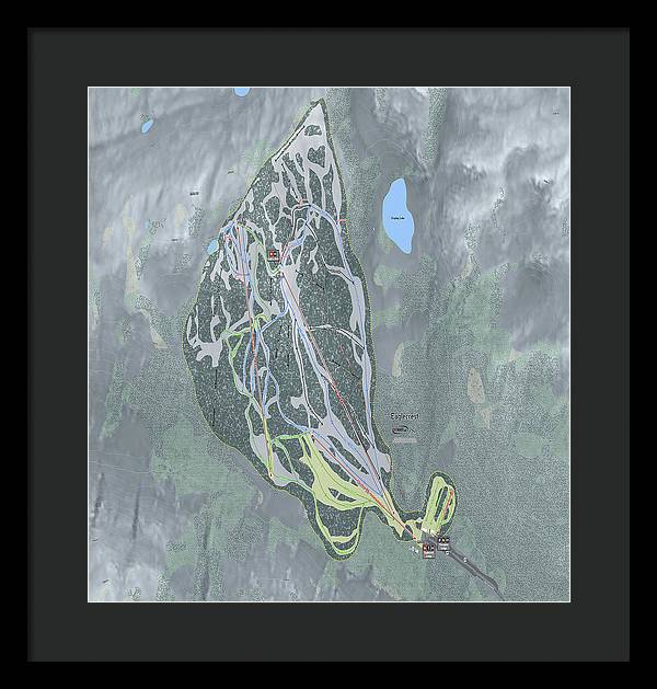 Eaglecrest Ski Trail Map - Framed Print - Powderaddicts