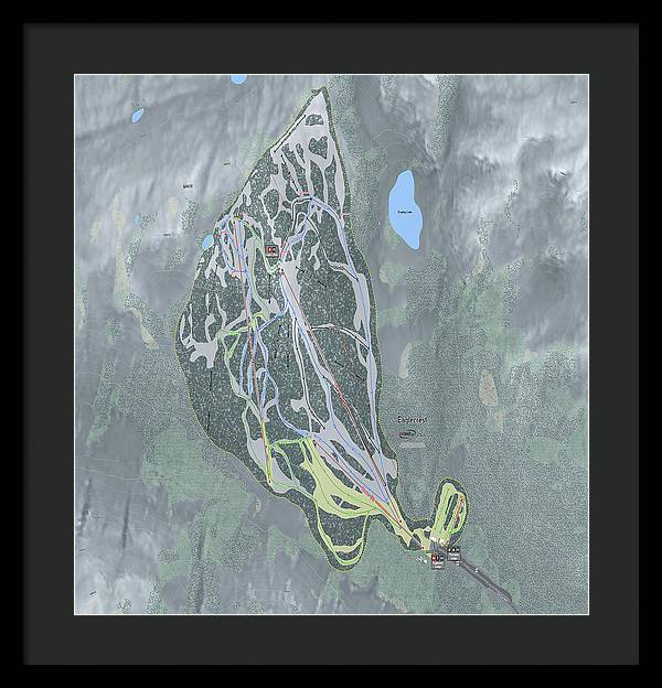 Eaglecrest Ski Trail Map - Framed Print - Powderaddicts