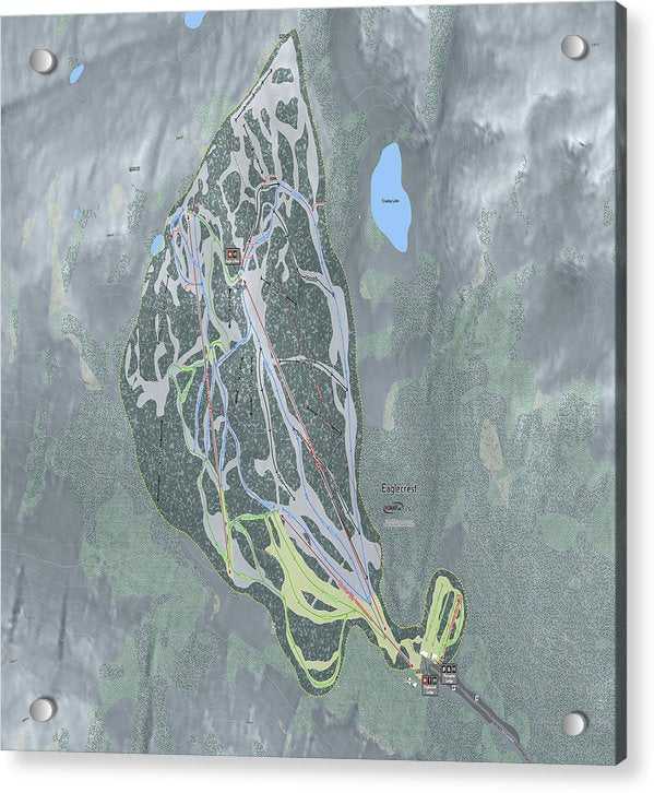 Eaglecrest Ski Trail Map - Acrylic Print - Powderaddicts
