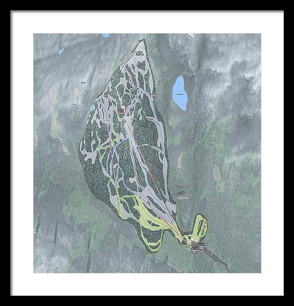 Eaglecrest Ski Trail Map - Framed Print - Powderaddicts