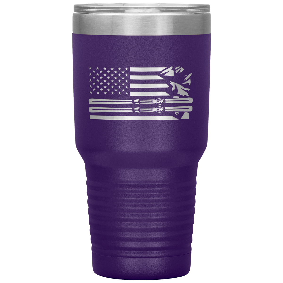 USA Ski Flag 30oz Tumbler - Powderaddicts