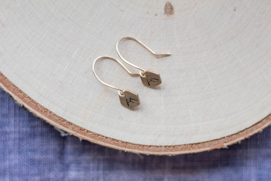 STAMPED HEXAGON MOUNTAIN EARRINGS - Powderaddicts