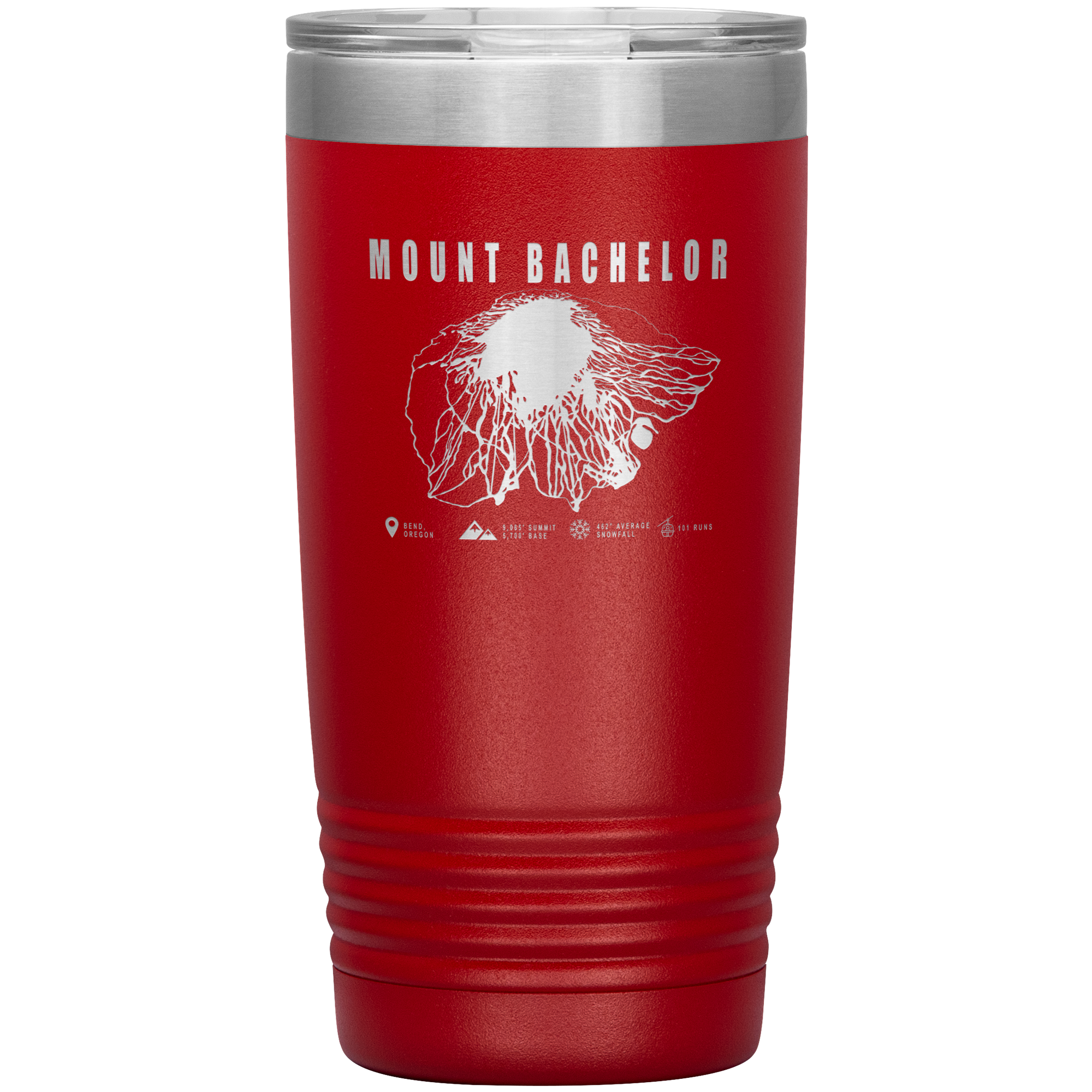 Mount Bachelor, Oregon Ski Trail Map 20oz Tumbler - Powderaddicts