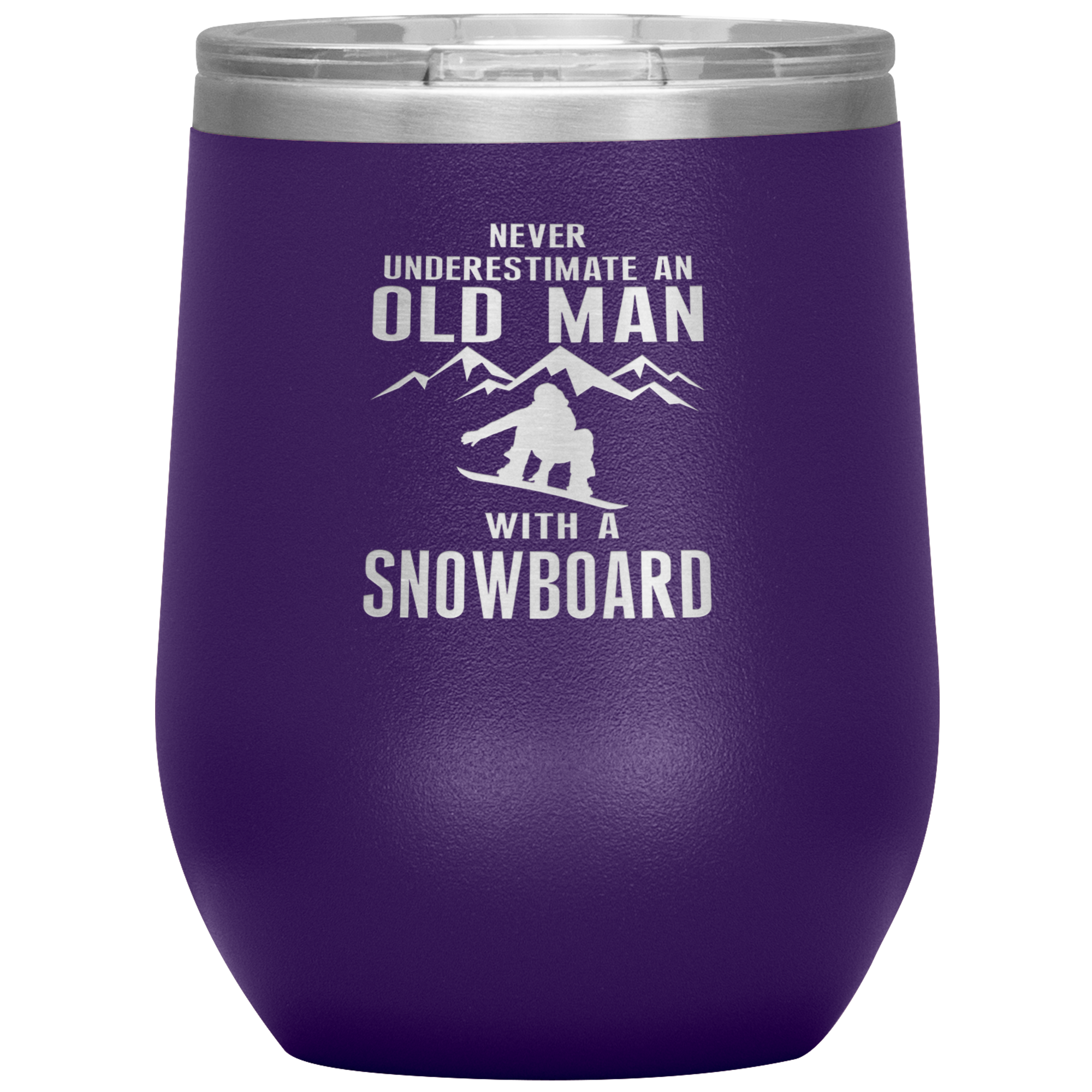Never Underestimate An Old Man With A Snowboard 12oz Tumbler - Powderaddicts