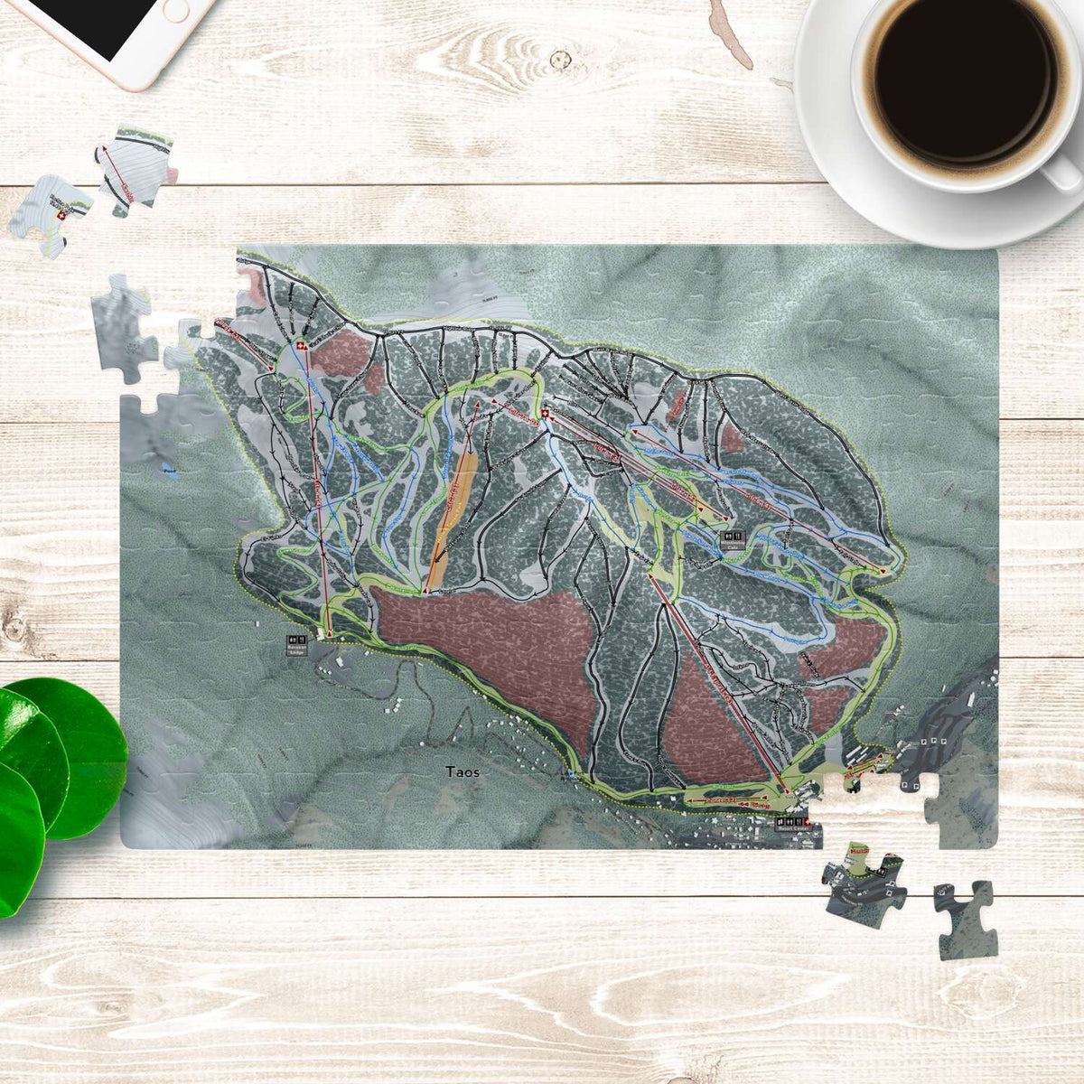 Taos New Mexico Ski Trail Map Puzzle - Powderaddicts