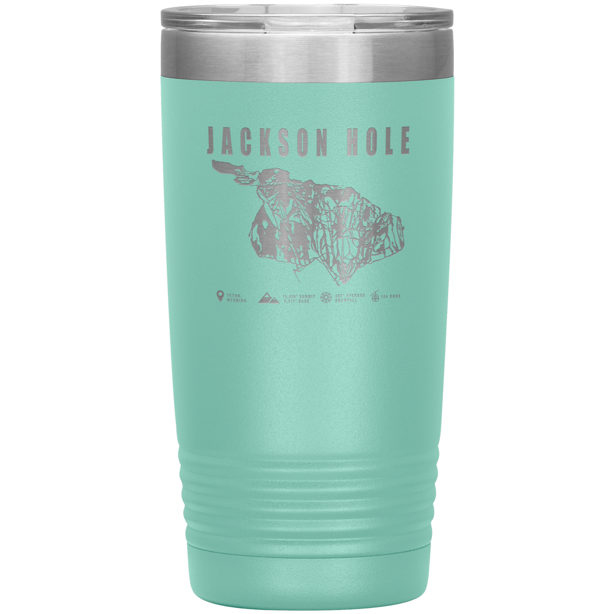Jackson Hole Wyoming Ski Trail Map 20oz Tumbler - Powderaddicts