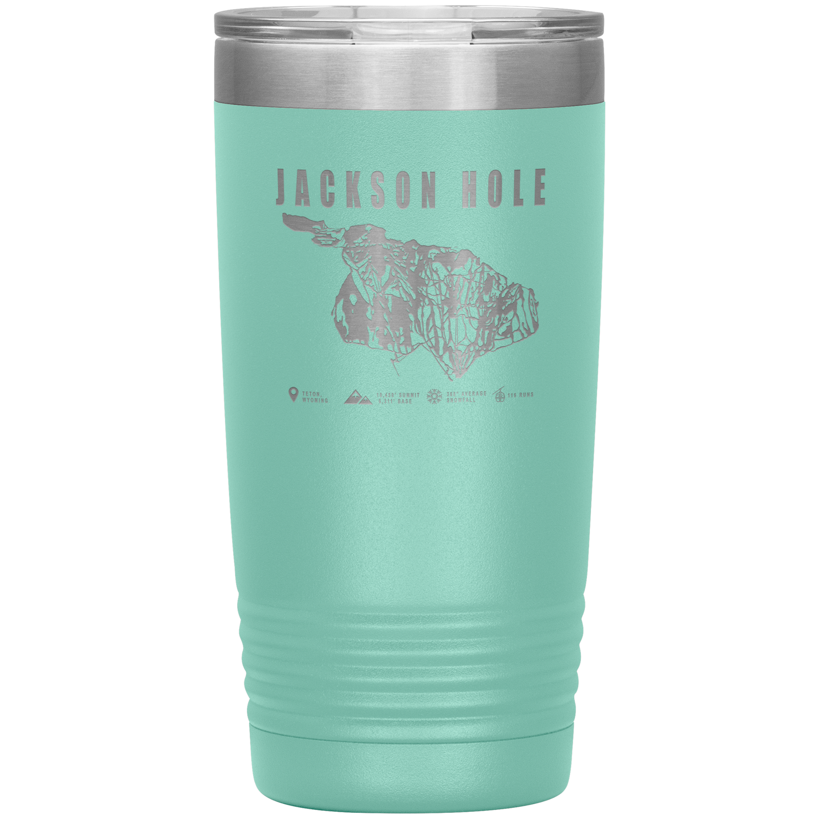 Jackson Hole Wyoming Ski Trail Map 20oz Tumbler - Powderaddicts