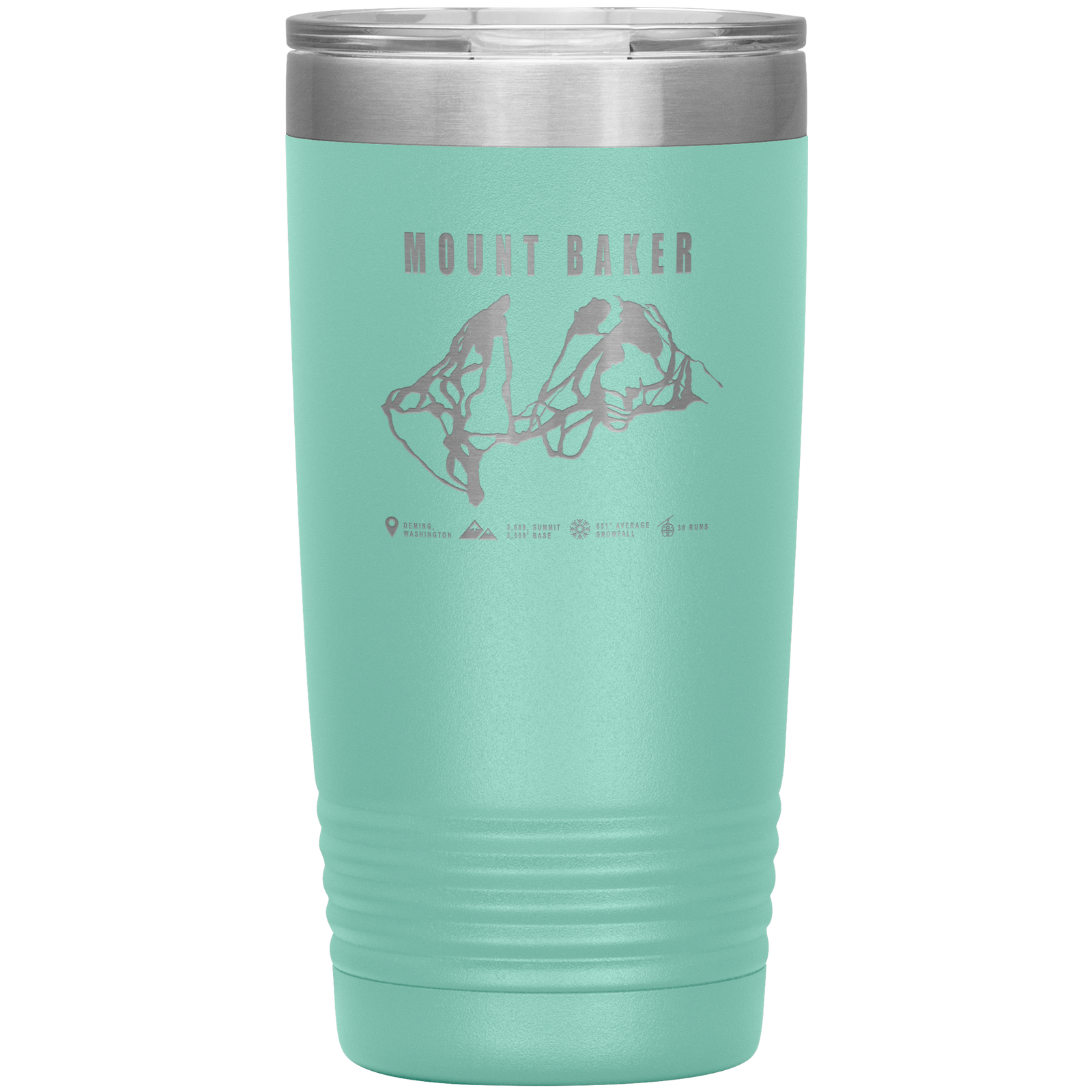 Mount Baker, Washington Ski Trail Map 20oz Tumbler - Powderaddicts