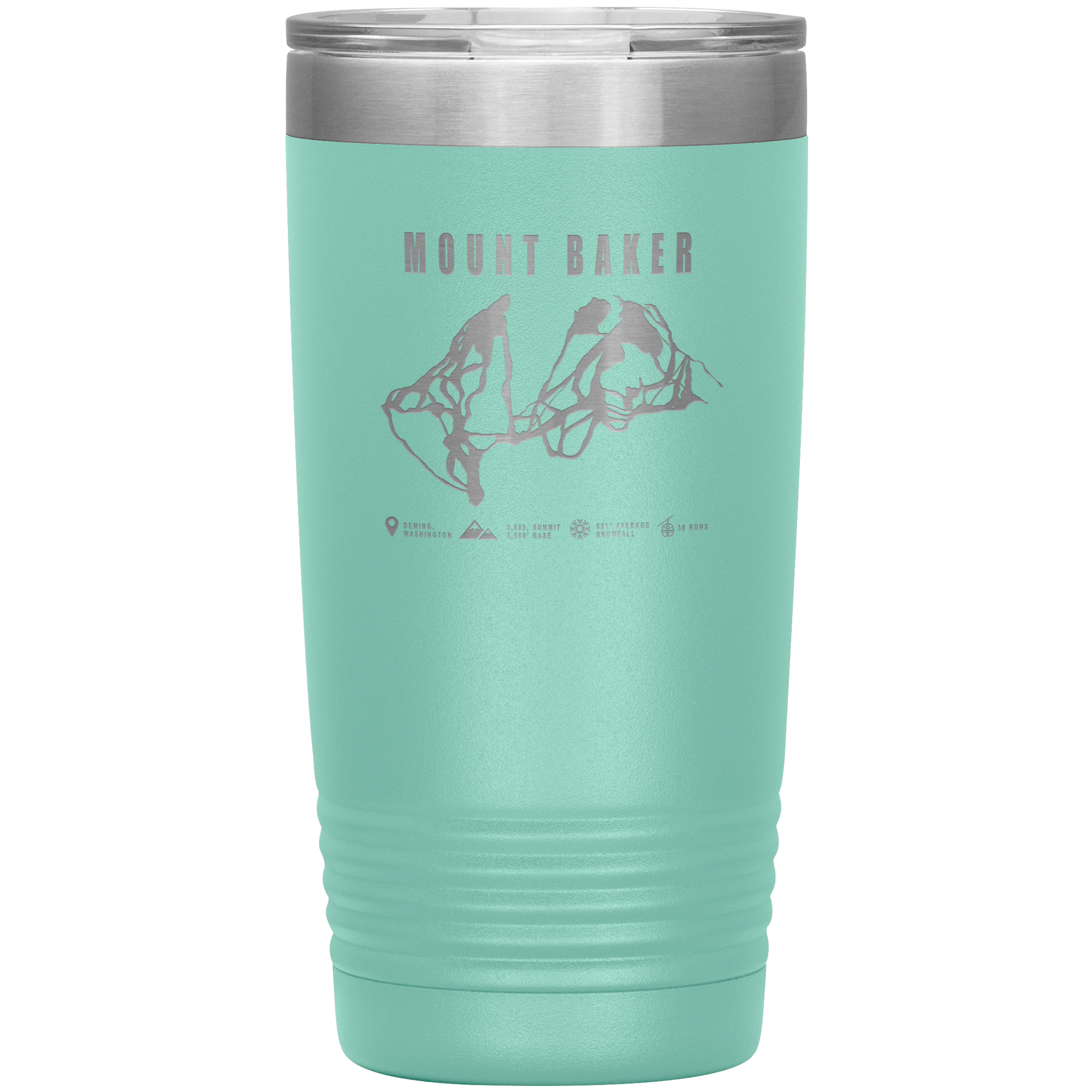 Mount Baker, Washington Ski Trail Map 20oz Tumbler - Powderaddicts