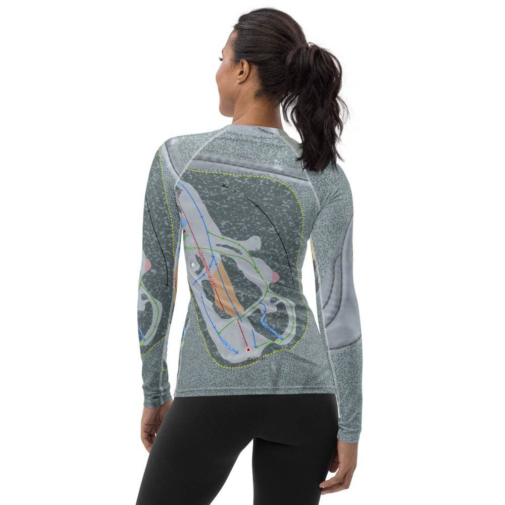 Echo Mountain, Colorado Ski Trail Map Women&#39;s Base Layer Top - Powderaddicts