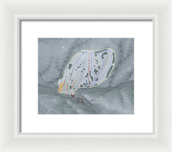 Echo Valley Ski Trail Map - Framed Print - Powderaddicts
