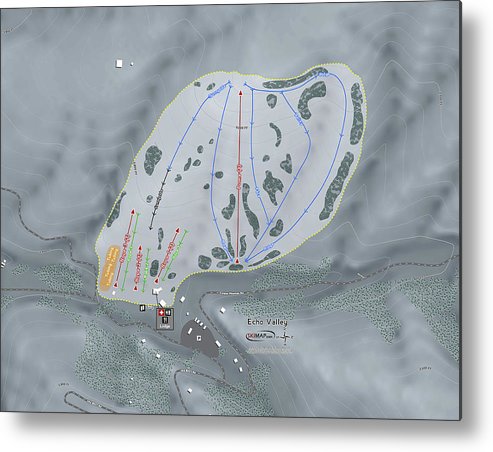 Echo Valley Ski Trail Map - Metal Print - Powderaddicts