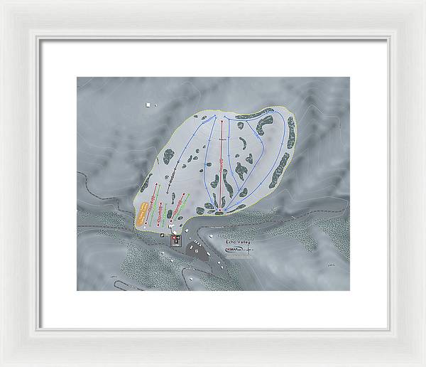 Echo Valley Ski Trail Map - Framed Print - Powderaddicts
