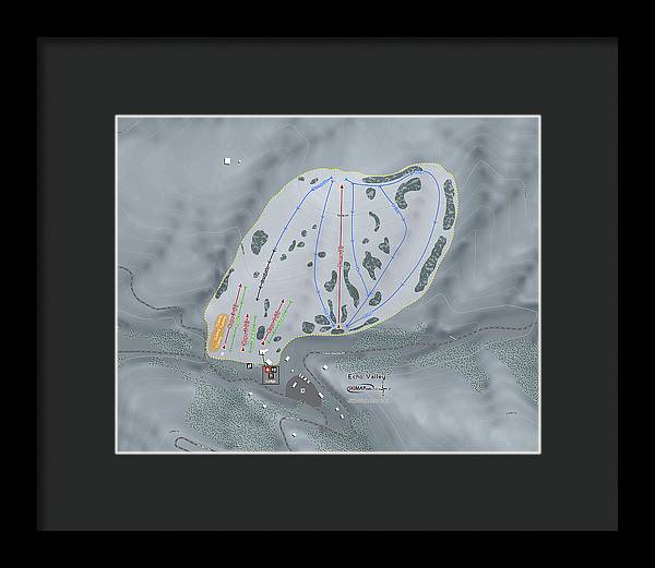 Echo Valley Ski Trail Map - Framed Print - Powderaddicts