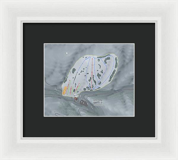 Echo Valley Ski Trail Map - Framed Print - Powderaddicts
