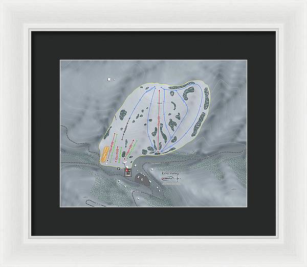 Echo Valley Ski Trail Map - Framed Print - Powderaddicts