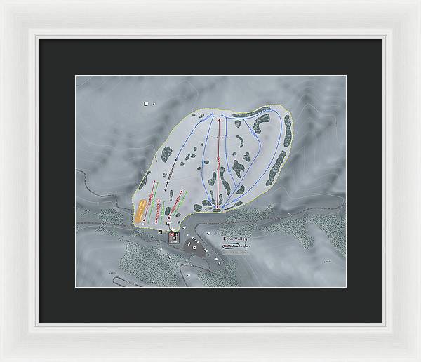 Echo Valley Ski Trail Map - Framed Print - Powderaddicts