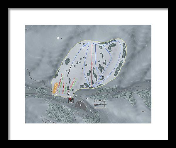 Echo Valley Ski Trail Map - Framed Print - Powderaddicts