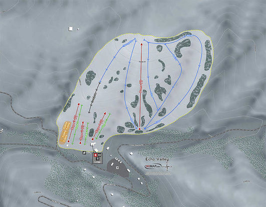 Echo Valley Ski Trail Map - Art Print - Powderaddicts