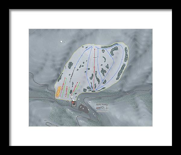 Echo Valley Ski Trail Map - Framed Print - Powderaddicts