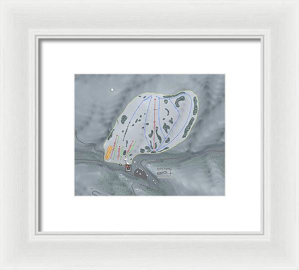 Echo Valley Ski Trail Map - Framed Print - Powderaddicts