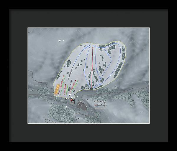 Echo Valley Ski Trail Map - Framed Print - Powderaddicts